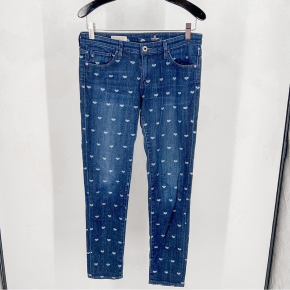 AG Adriano Goldschmied The Stevie Ankle Heart Print - Picture 1 of 6